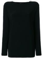 Norma Kamali Side Stripe Sweatshirt - Black