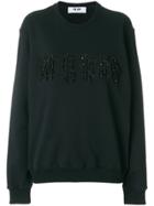 Msgm Embellished Logo Sweatshirt - Black
