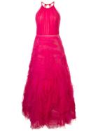 Marchesa Notte Long Tulle Dress - Pink