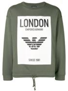 Emporio Armani London Drawstring Hem Sweatshirt - Green