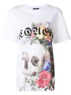 Alexander Mcqueen Floral Skull Print T-shirt - White