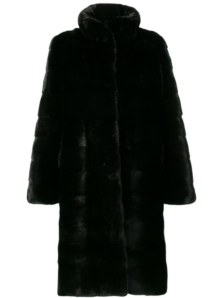 Liska High-collar Coat - Black