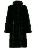 Liska High-collar Coat - Black