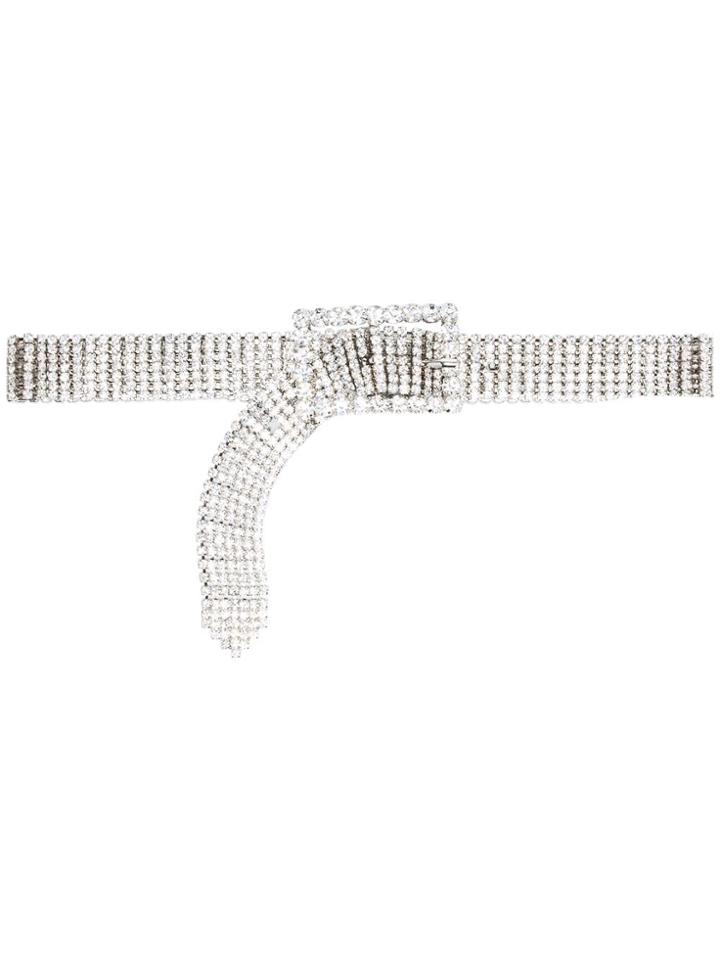 Alessandra Rich Crystal Embellished Belt - Metallic