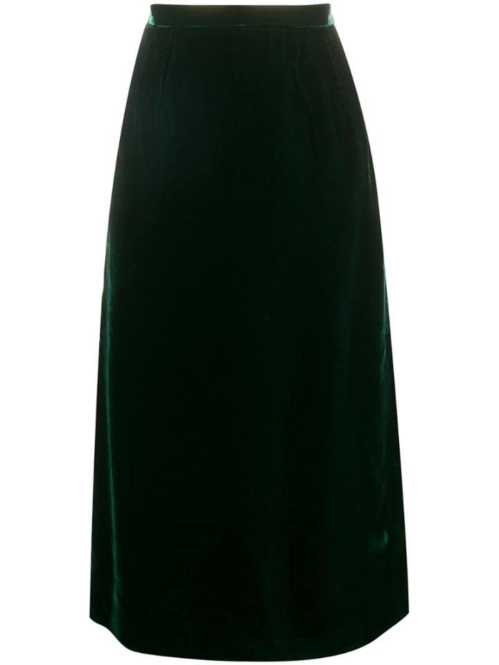 Valentino Pre-owned 1980's Gathered Straight Skirt - Green