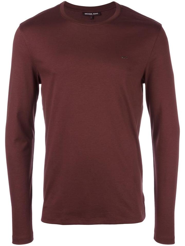 Michael Kors Longsleeved T-shirt, Men's, Size: Large, Pink/purple, Cotton