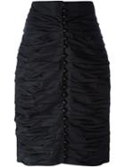 Lanvin Pre-owned Ruched Pencil Skirt - Black