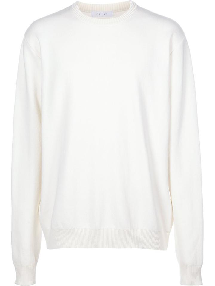 Futur Crew Neck Jumper, Men's, Size: Large, White, Cotton