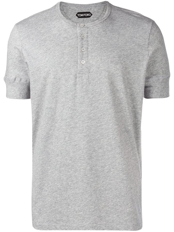 Tom Ford Buttoned T-shirt - Grey