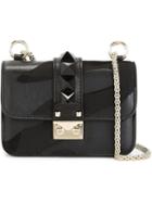 Valentino Garavani 'glam Lock' Camouflage Shoulder Bag, Women's, Black, Leather/metal (other)