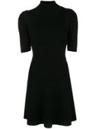 Victoria Victoria Beckham Turtleneck Half Sleeve Mini Dress - Black
