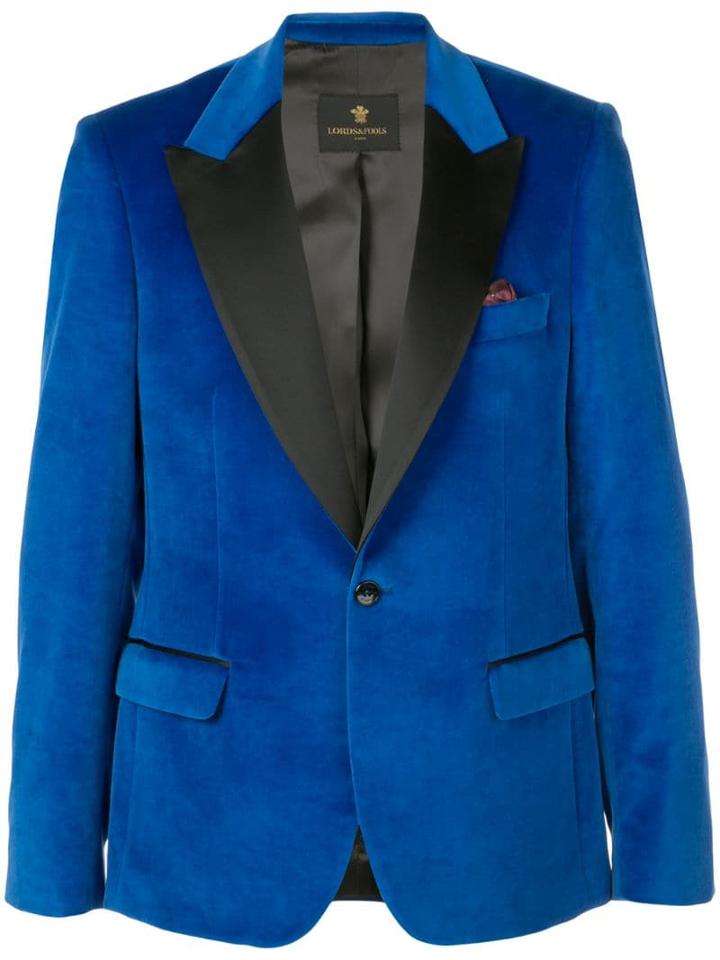 Lords And Fools Velvet Blazer - Blue