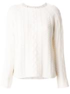 Allude Cable Knit Jumper - Nude & Neutrals