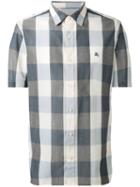 Burberry - Check Short Sleeve Shirt - Men - Cotton/linen/flax - Xl, Blue, Cotton/linen/flax