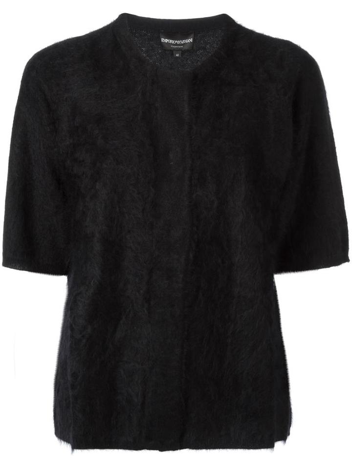 Emporio Armani Shortsleeved Cardigan, Women's, Size: 44, Black, Cashmere