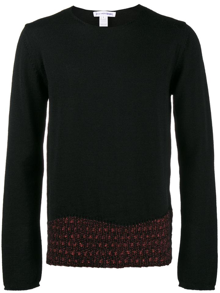 Comme Des Garçons Shirt Black Sweater With Red Detail - Blue