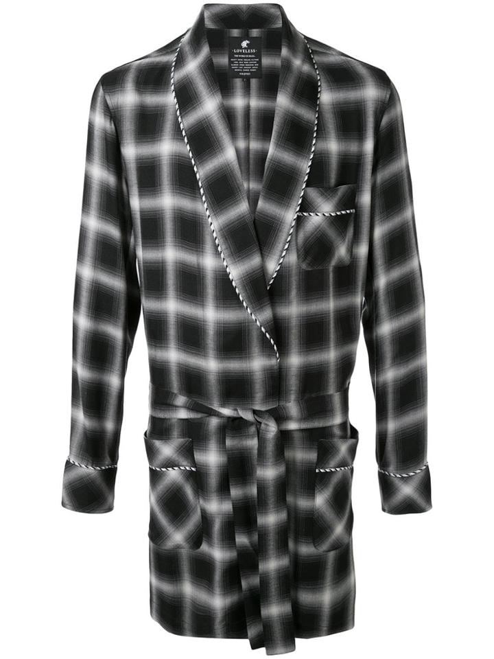 Loveless Checked Lounge Coat - Black