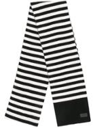 Saint Laurent Striped Pattern Scarf - Black