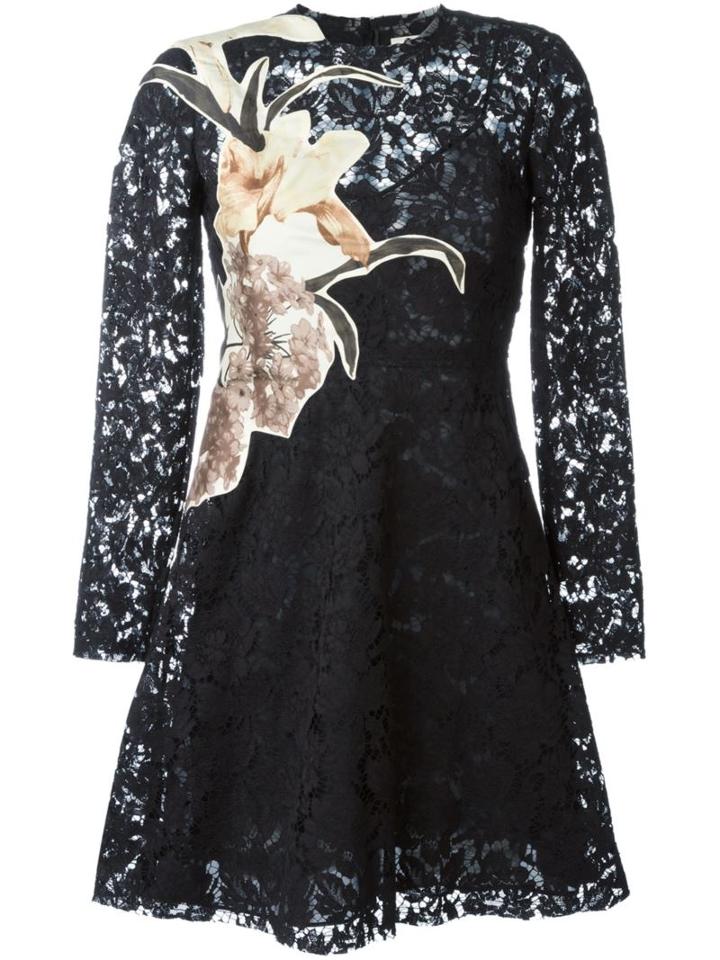 Valentino 'kimono Flowers' Lace Dress, Women's, Size: 38, Black, Cotton/viscose/polyamide