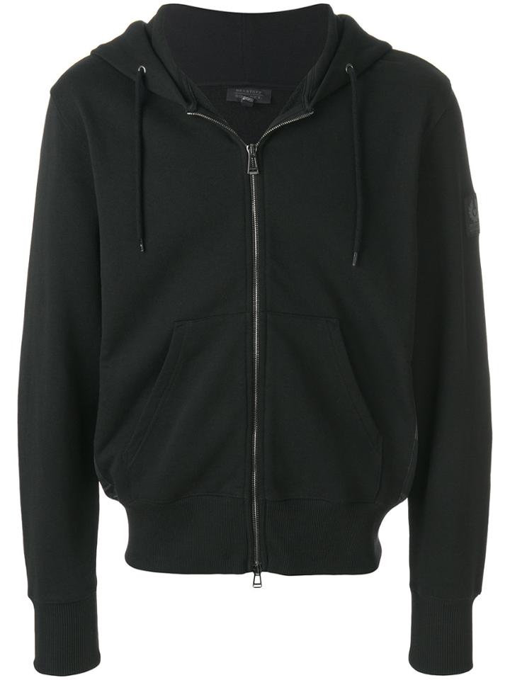 Belstaff Logo Patch Zipped Hoodie - Black