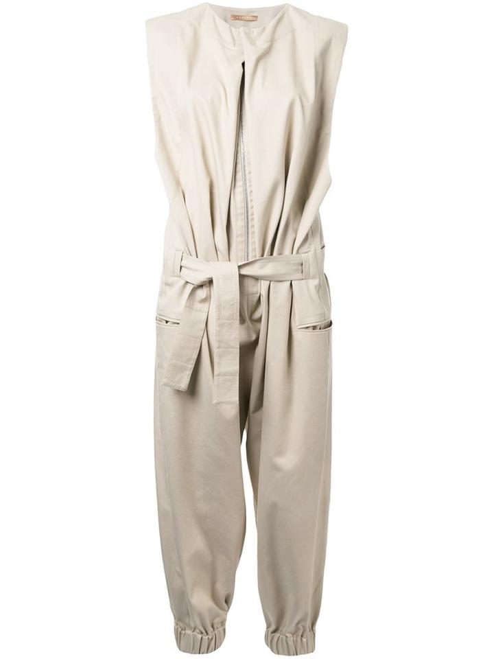 Nehera Pleated Belted Jumpsuit, Women's, Size: 34, Brown, Silk/cotton