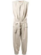 Nehera Pleated Belted Jumpsuit, Women's, Size: 34, Brown, Silk/cotton