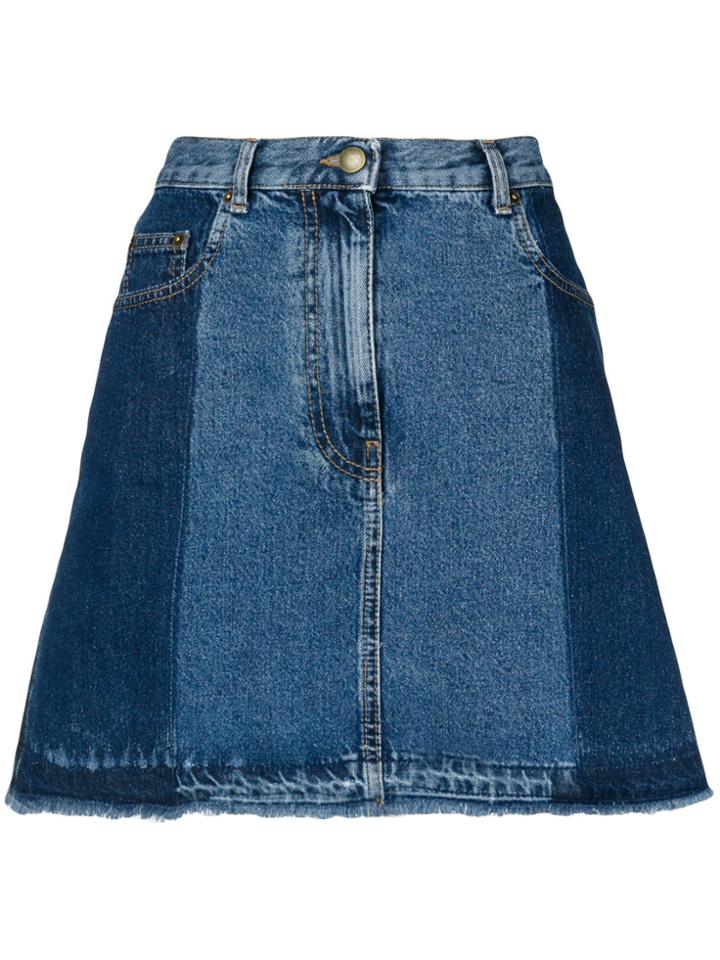 Mcq Alexander Mcqueen Flared Denim Skirt - Blue