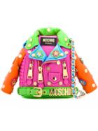 Moschino Biker Jacket Crossbody Bag, Women's, Leather/metal/cotton