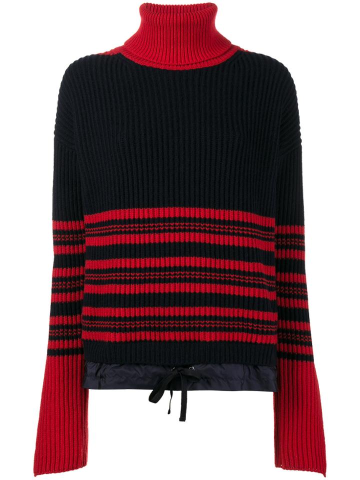 Moncler High-neck Striped Knitted Jumper - Red