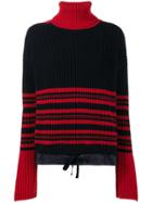 Moncler High-neck Striped Knitted Jumper - Red