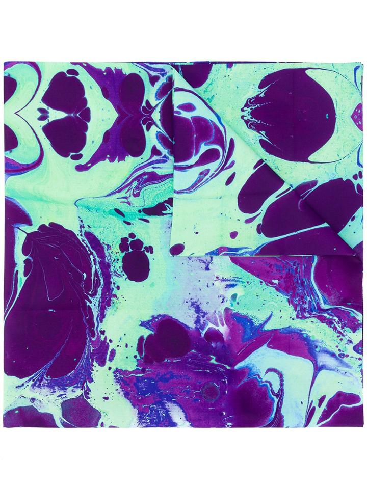 Domenico Formichetti Rorshach Marbled Paint Scarf - Purple