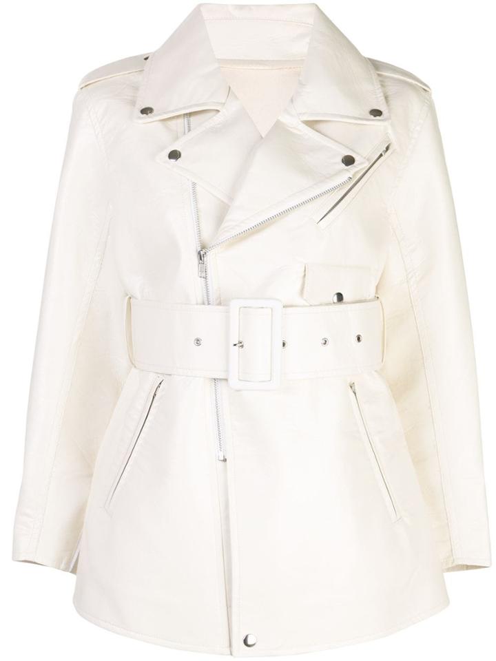 Toga Belted Biker Jacket - White