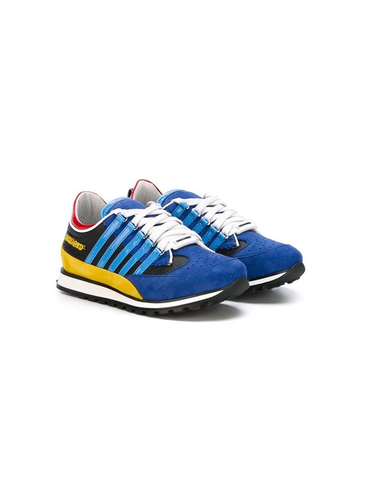 Dsquared2 Kids Striped Sneakers, Boy's, Size: 31, Blue