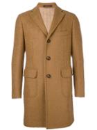 Tagliatore Single Breasted Coat, Men's, Size: 48, Brown, Polyamide/cupro/virgin Wool