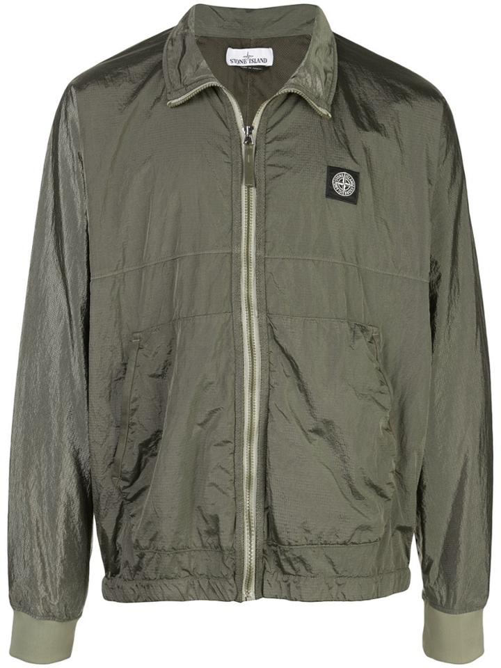 Stone Island Water-resistant Logo Patch Jacket - Green
