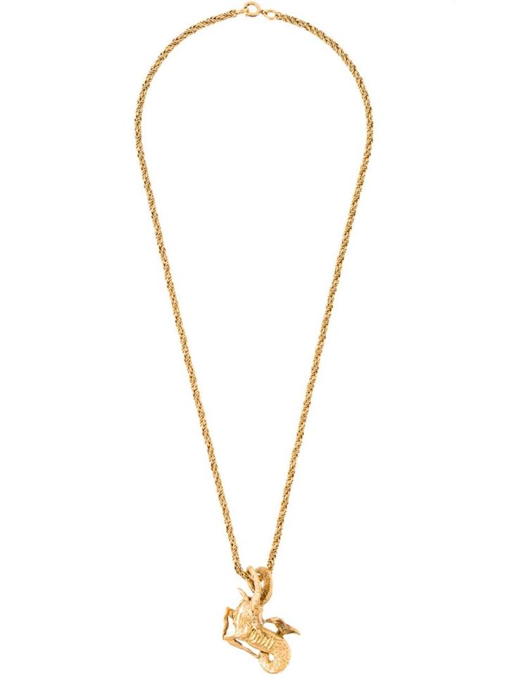 Chanel Vintage Ram Pendant Necklace