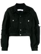 Almaz Cropped Denim Jacket - Black