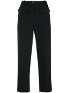 Nine In The Morning Cropped Pockets Trousers - Black