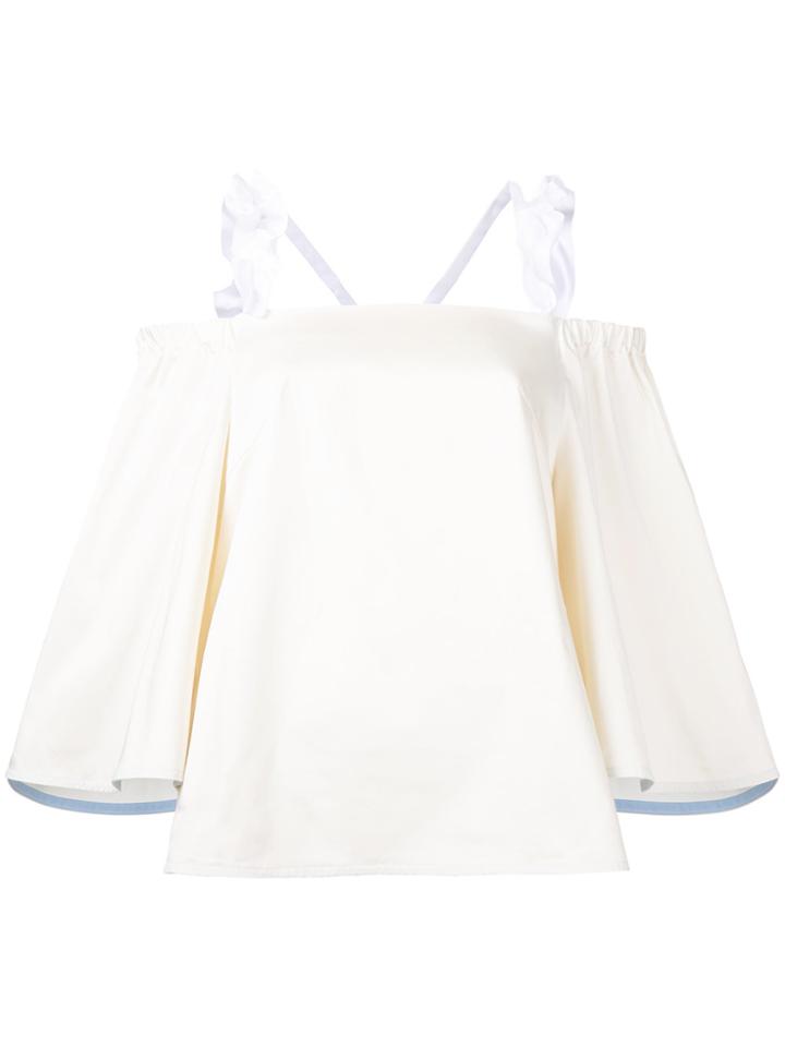 Paskal Ruffled Straps Blouse - White