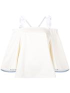 Paskal Ruffled Straps Blouse - White