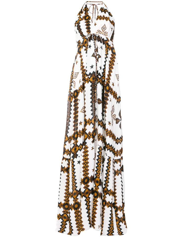 Fisico Long Halterneck Dress - Brown
