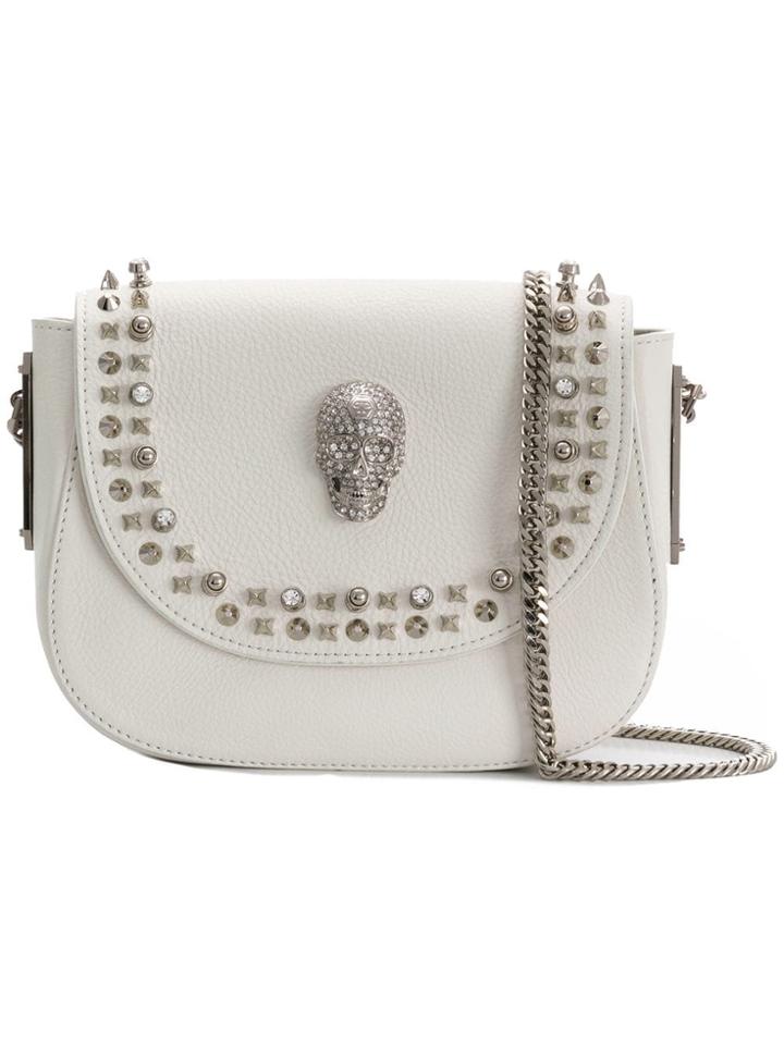 Philipp Plein Studded Shoulder Bag - White