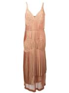 Stella Mccartney Pleated Lace Dress, Women's, Size: 42, Pink/purple, Silk/acetate/viscose/cotton