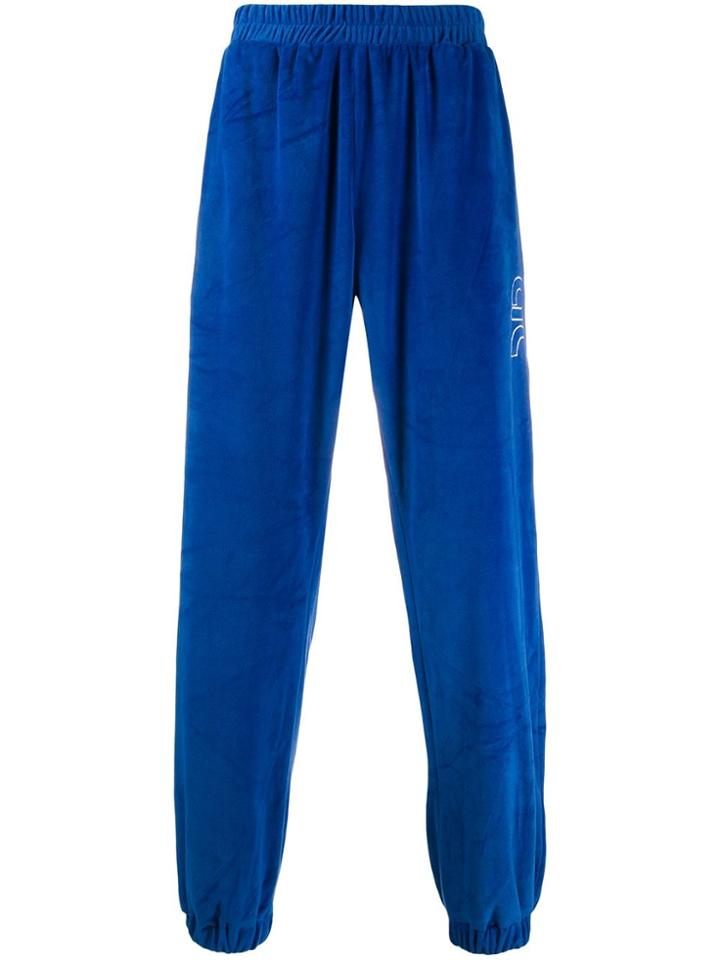 Applecore Logo Embroidered Track Pants - Blue