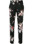 Dolce & Gabbana Floral Slim-fit Trousers - Black