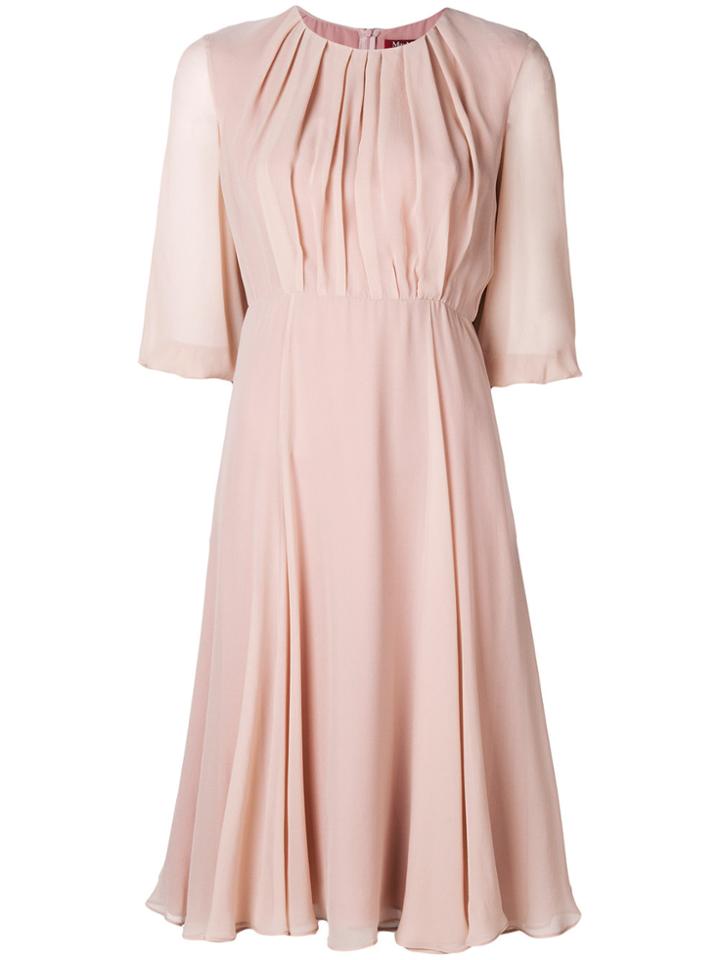 Max Mara Studio Draped Belted Midi Dress - Pink & Purple