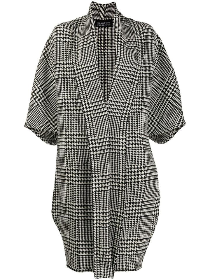 Gianluca Capannolo Houndstooth Coat - Black
