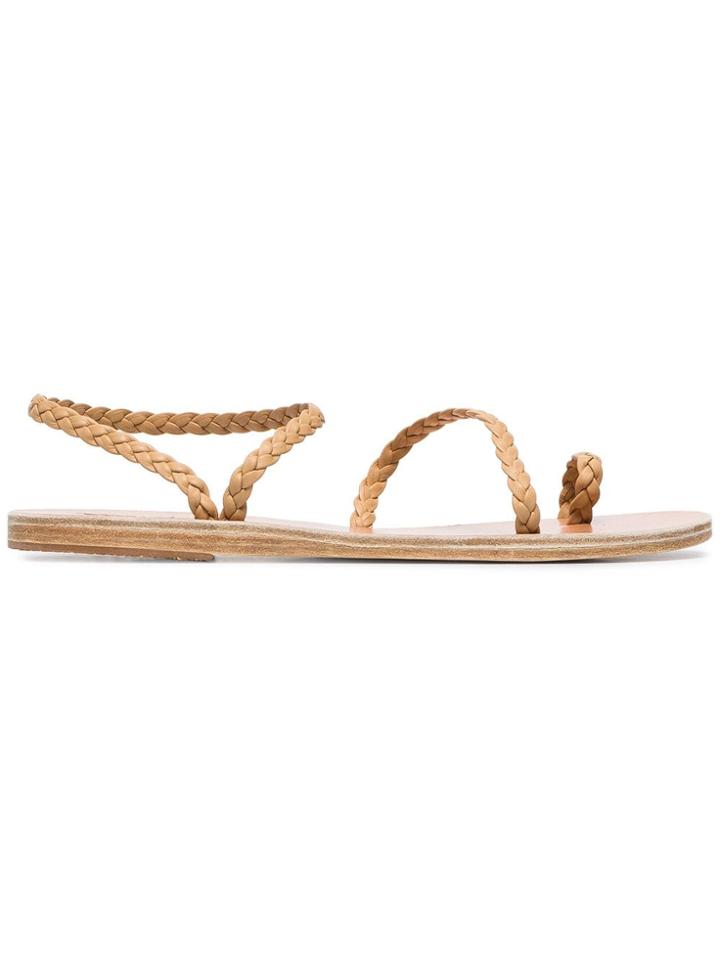 Ancient Greek Sandals Brown Elefteria Braided Leather Sandals