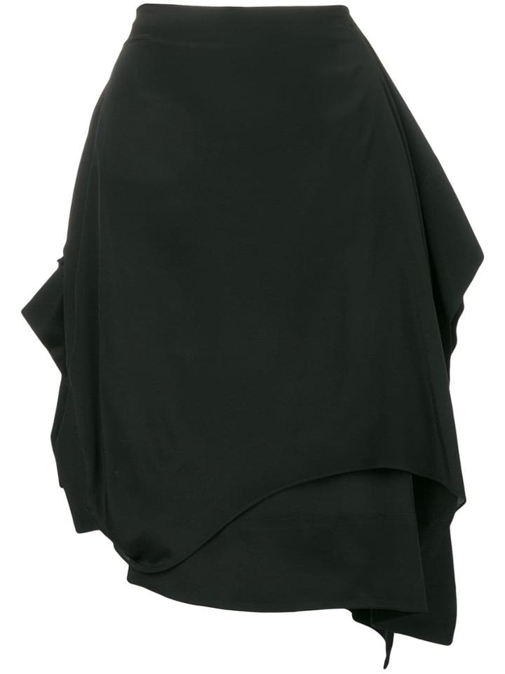 Jw Anderson Draped Knee Length Skirt - Black
