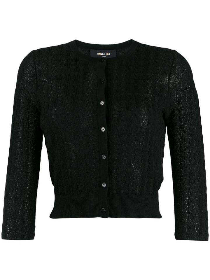 Paule Ka Cropped Slim-fit Cardigan - Black